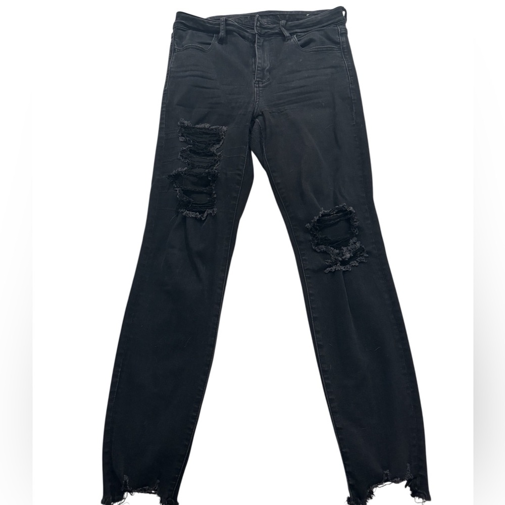 American Eagle Outfitters Black Ripped Skinny Jeans